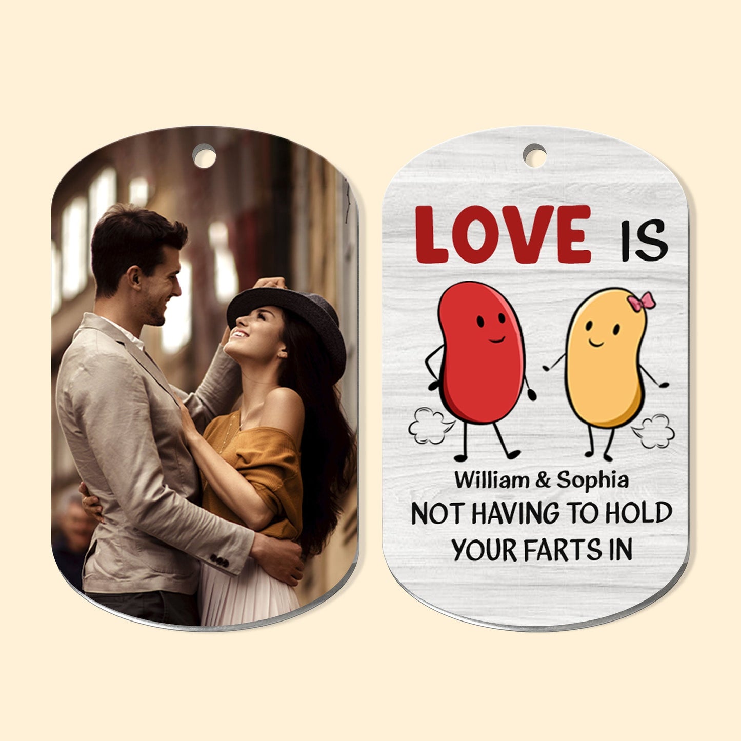 (Photo Inserted) Love Is Not Having To Hold Your Farts In - Personalized Keychain